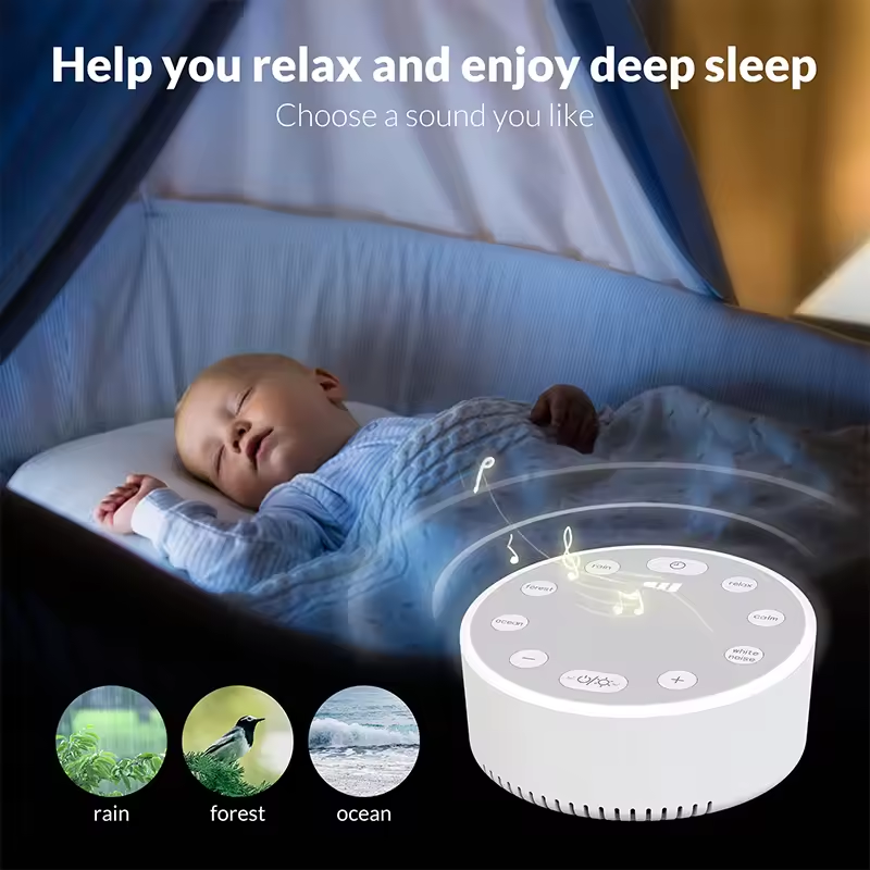 White Noise Sleep Speaker – Sound & Light Sleeping Aid