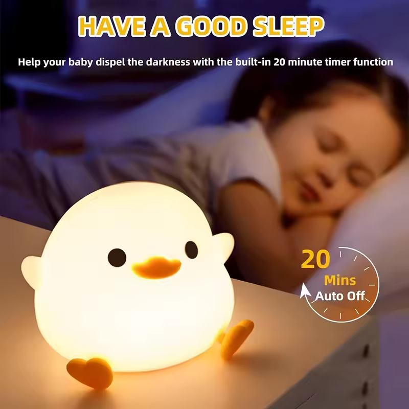 Cute Duck LED Night Light – Dimmable & Rechargeable