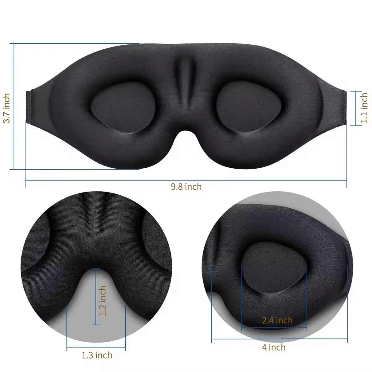 3D Contoured Sleep Mask – Light-Blocking Eye Mask for Men & Women