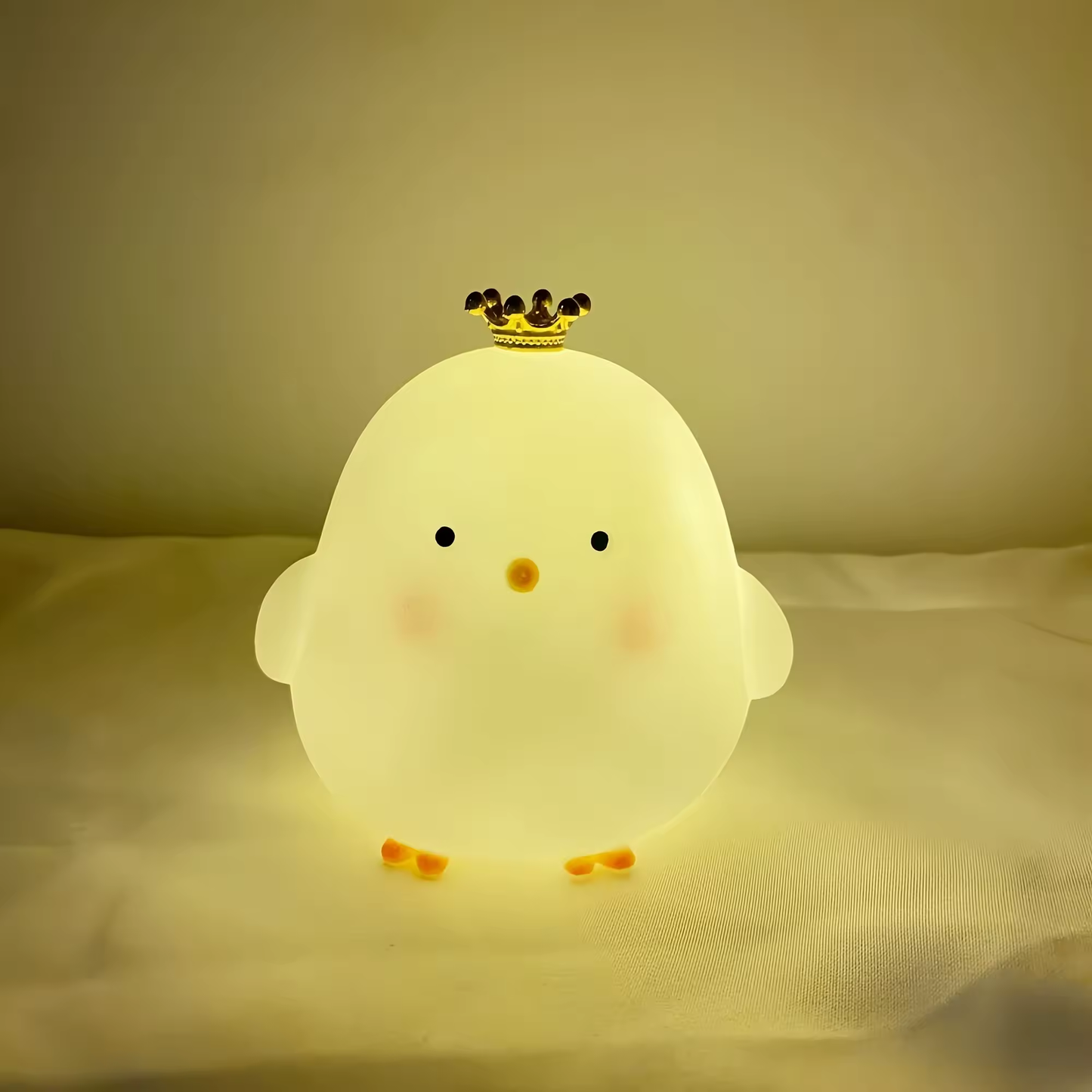 Crown Chick Night Light – Cute Cartoon Animal Bedside Lamp Gift for Kids