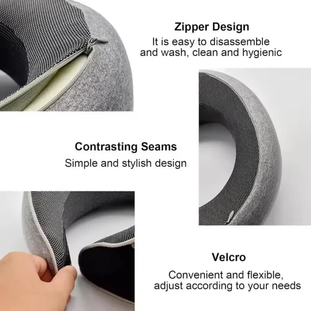 Adjustable Travel Neck Pillow – Soft Memory Foam Support