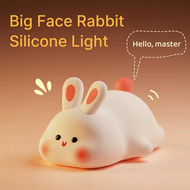Cute Rabbit Night Light – Silicone Touch Lamp for Children’s Room