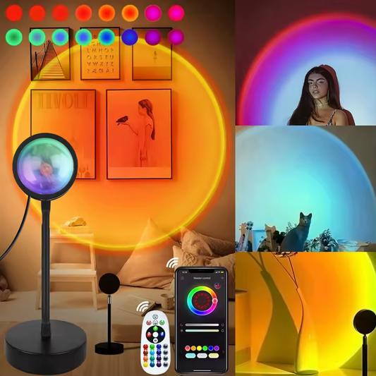 Smart Sunset Lamp – Tuya LED Night Light, USB RGB Remote Projection for Room Decoration via Smart Life APP