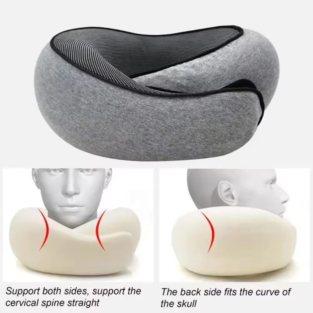 Adjustable Travel Neck Pillow – Soft Memory Foam Support