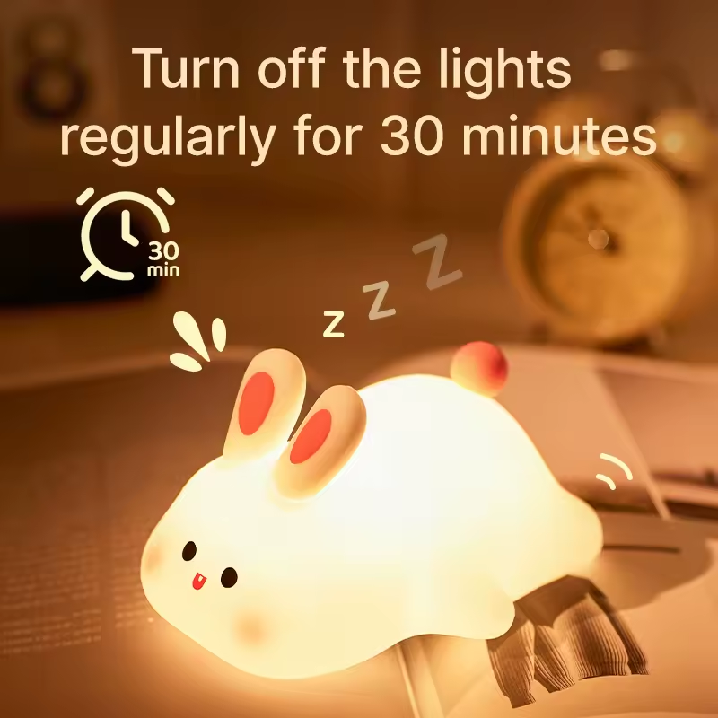 Cute Rabbit Night Light – Silicone Touch Lamp for Children’s Room