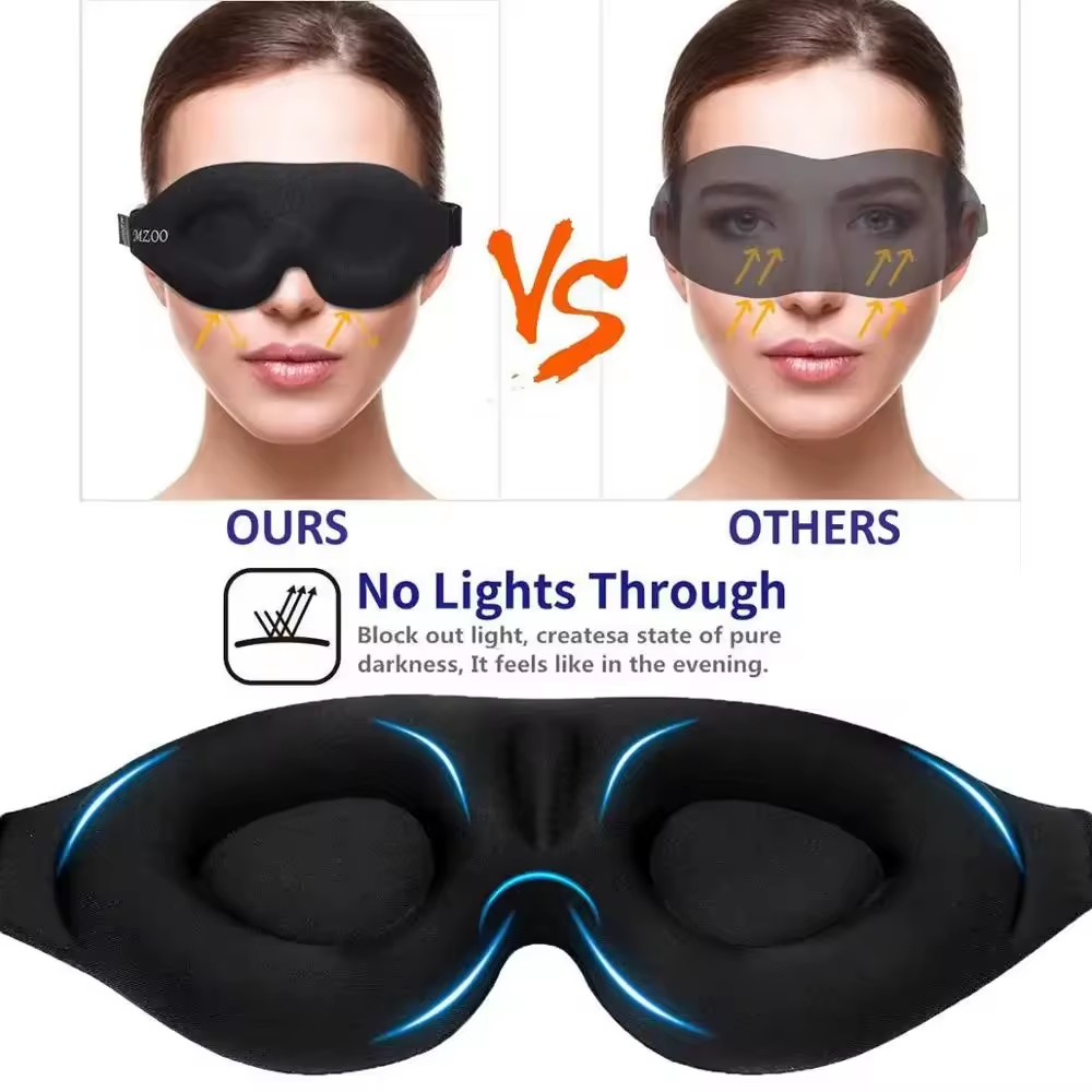 3D Contoured Sleep Mask – Light-Blocking Eye Mask for Men & Women