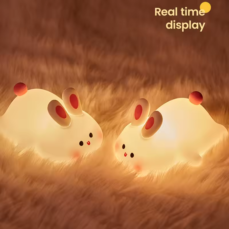 Cute Rabbit Night Light – Silicone Touch Lamp for Children’s Room