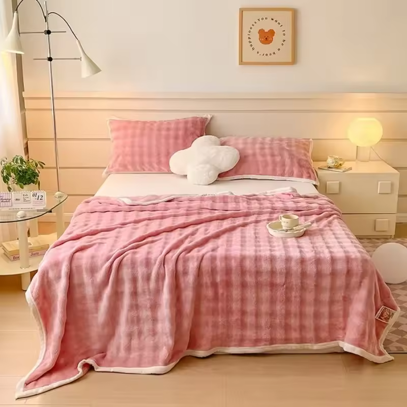 Thickened Milk Fleece Bubble Blanket – Soft, Warm, and Cozy Comfort